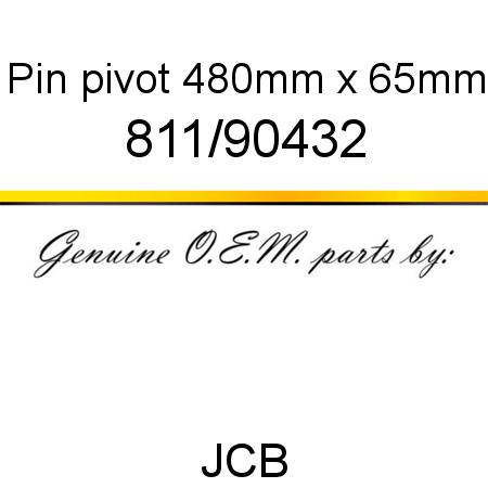 Pin, pivot, 480mm x 65mm 811/90432