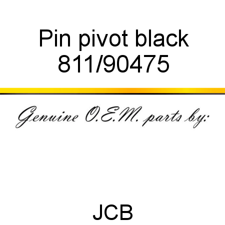 Pin, pivot, black 811/90475