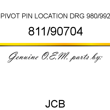 PIVOT PIN, LOCATION DRG 980/992 811/90704
