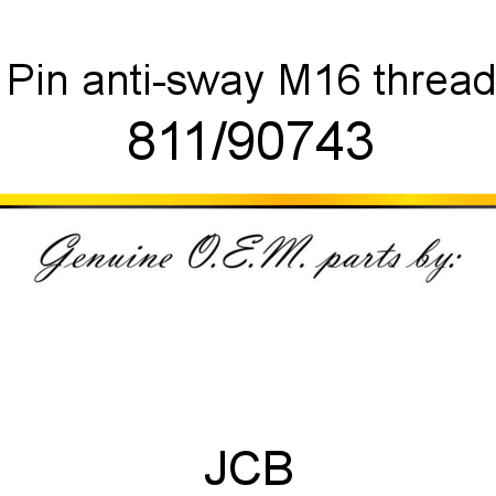 Pin, anti-sway, M16 thread 811/90743