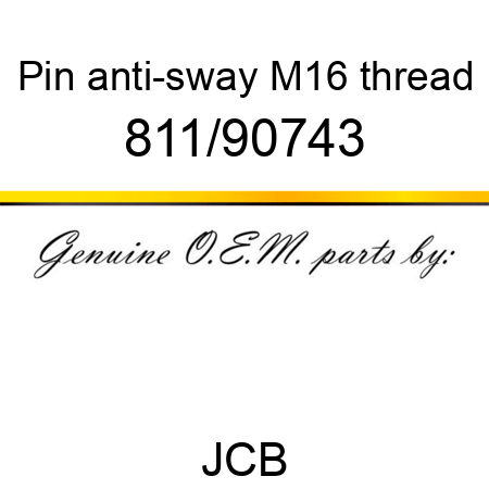 Pin, anti-sway, M16 thread 811/90743