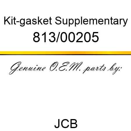 Kit-gasket, Supplementary 813/00205