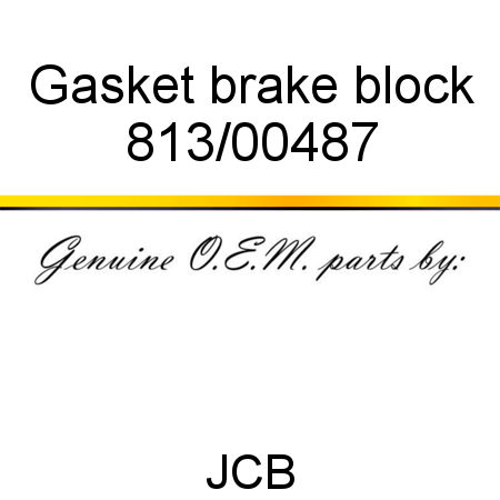 Gasket, brake block 813/00487