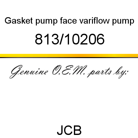 Gasket, pump face, variflow pump 813/10206