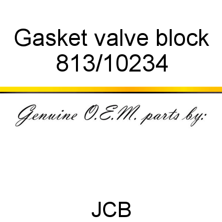 Gasket, valve block 813/10234