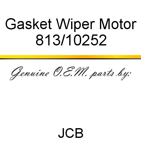 Gasket, Wiper Motor 813/10252