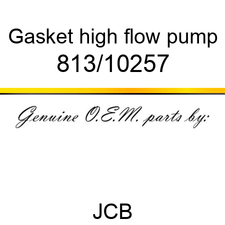 Gasket, high flow pump 813/10257