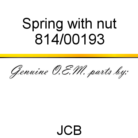 Spring, with nut 814/00193