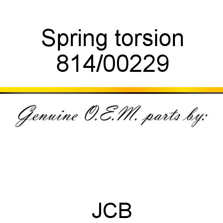 Spring, torsion 814/00229