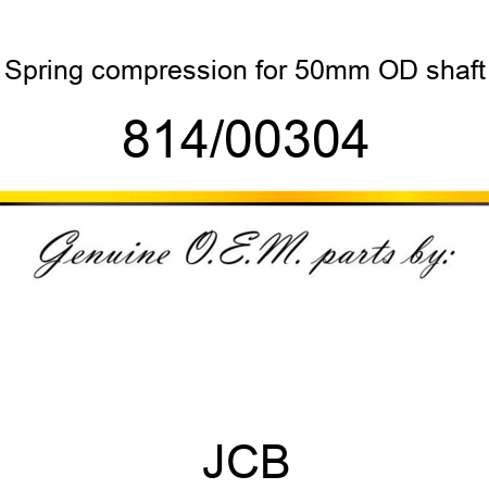 Spring, compression, for 50mm OD shaft 814/00304