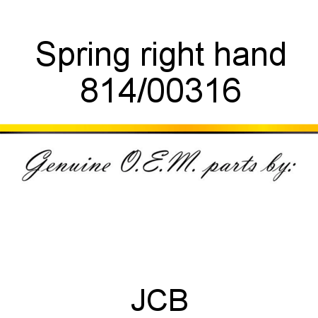 Spring, right hand 814/00316