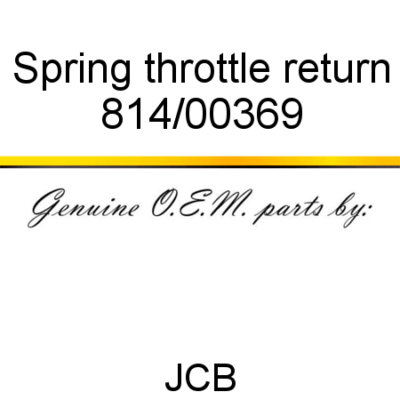 Spring, throttle return 814/00369