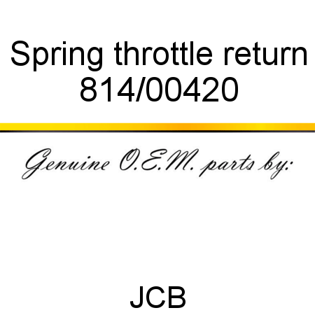 Spring, throttle return 814/00420