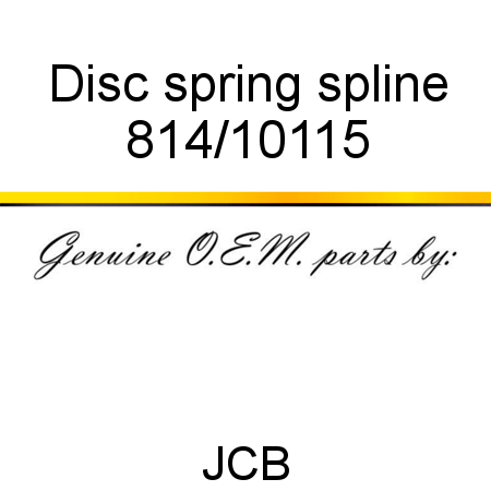 Disc, spring, spline 814/10115
