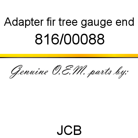 Adapter, fir tree, gauge end 816/00088