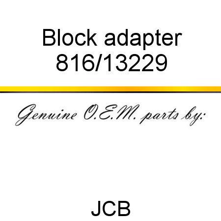 Block, adapter 816/13229
