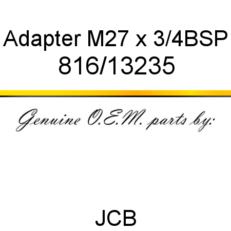 Adapter, M27 x 3/4BSP 816/13235