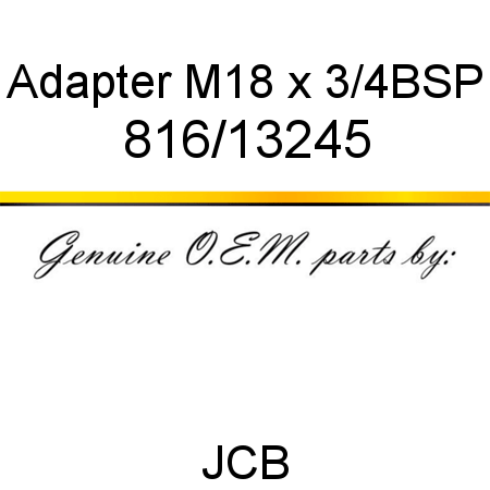 Adapter, M18 x 3/4BSP 816/13245