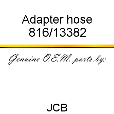 Adapter, hose 816/13382