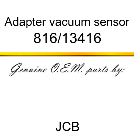 Adapter, vacuum sensor 816/13416