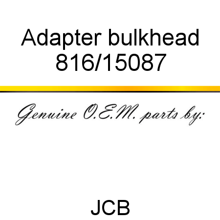 Adapter, bulkhead 816/15087