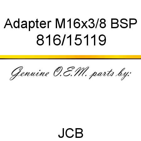Adapter, M16x3/8 BSP 816/15119