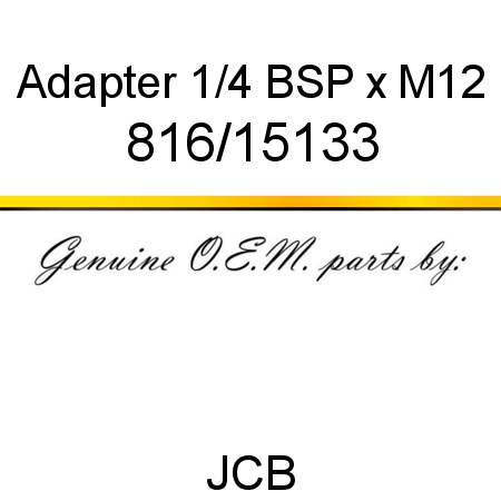 Adapter, 1/4 BSP x M12 816/15133