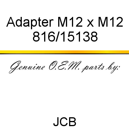 Adapter, M12 x M12 816/15138