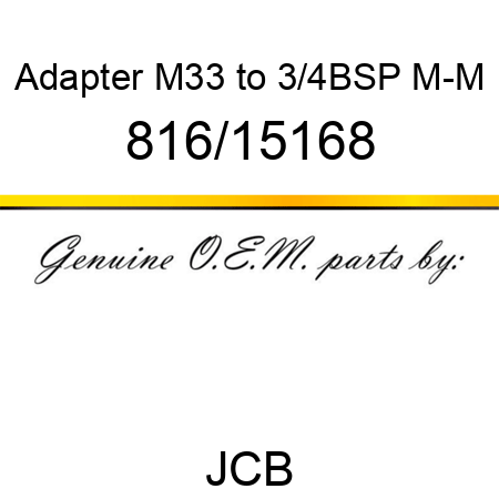 Adapter, M33 to 3/4BSP, M-M 816/15168