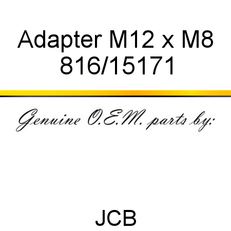 Adapter, M12 x M8 816/15171