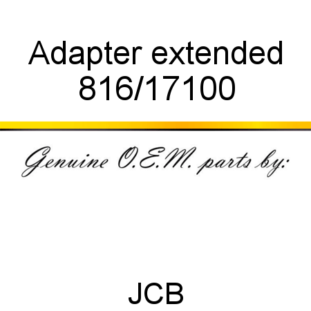 Adapter, extended 816/17100