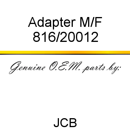 Adapter, M/F 816/20012