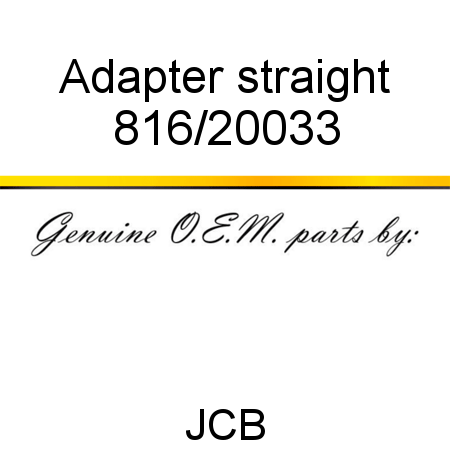 Adapter, straight 816/20033