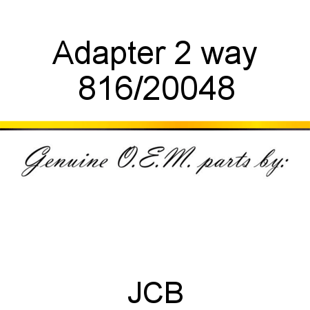 Adapter, 2 way 816/20048