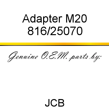 Adapter, M20 816/25070