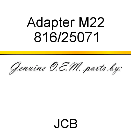 Adapter, M22 816/25071