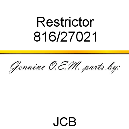 Restrictor 816/27021