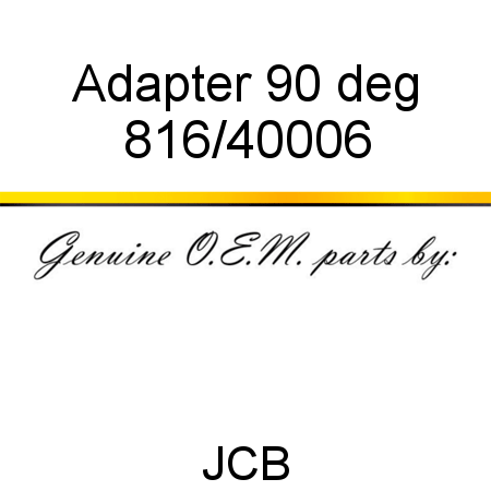 Adapter, 90 deg 816/40006