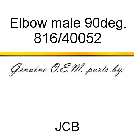 Elbow, male, 90deg. 816/40052