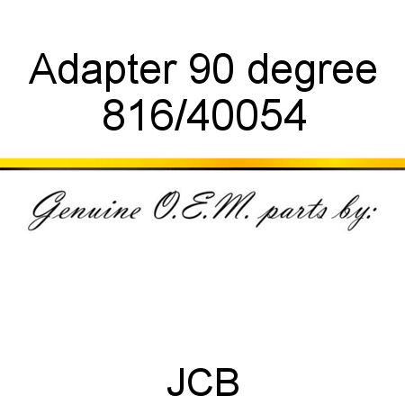 Adapter, 90 degree 816/40054