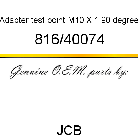 Adapter, test point, M10 X 1, 90 degree 816/40074