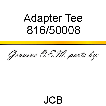 Adapter, Tee 816/50008