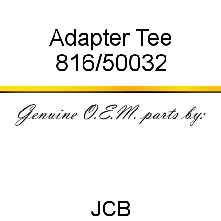 Adapter, Tee 816/50032