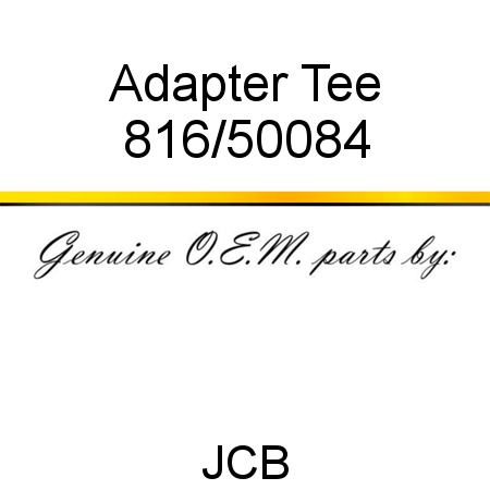 Adapter, Tee 816/50084
