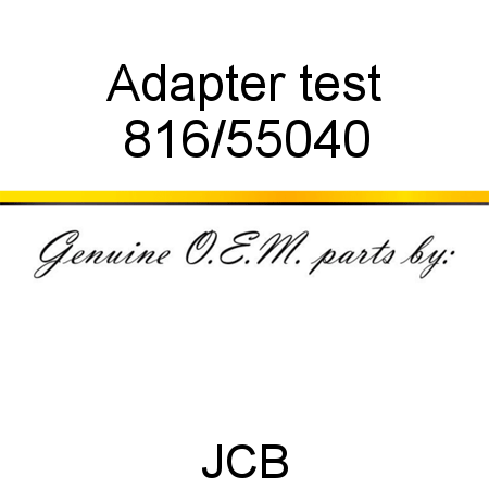 Adapter, test 816/55040