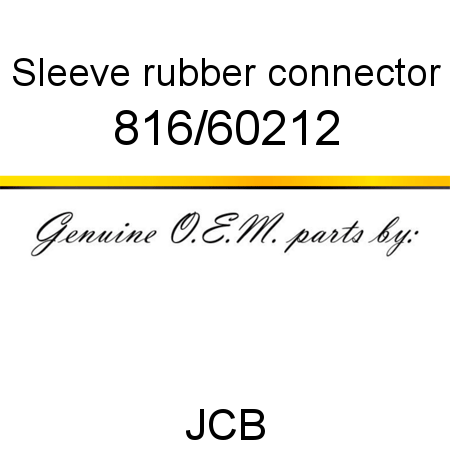 Sleeve, rubber connector 816/60212