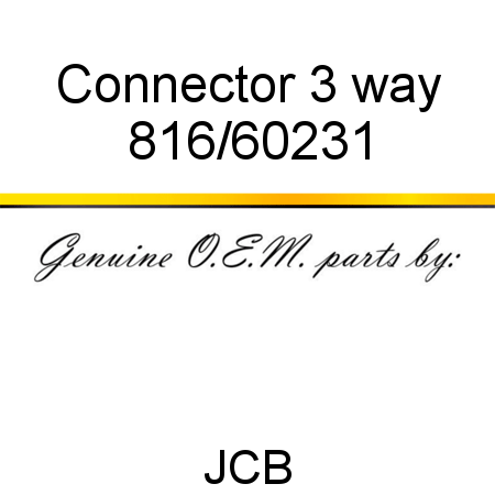 Connector, 3 way 816/60231