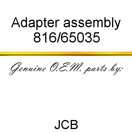 Adapter, assembly 816/65035