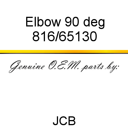 Elbow, 90 deg 816/65130