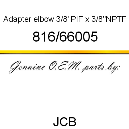 Adapter, elbow, 3/8